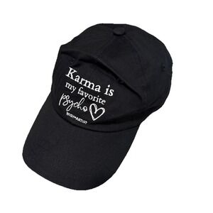 Black Baseball Cap Karma is My Favorite Psycho Wish Embroidered Adjustable